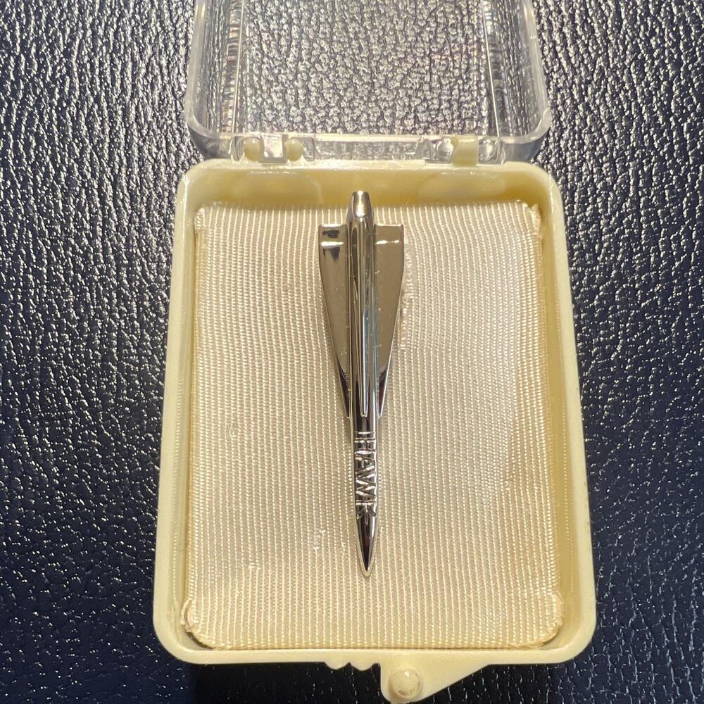 Parker Signed Men's Silver Tone Metal Tie Bar / Tie Clip No Stone